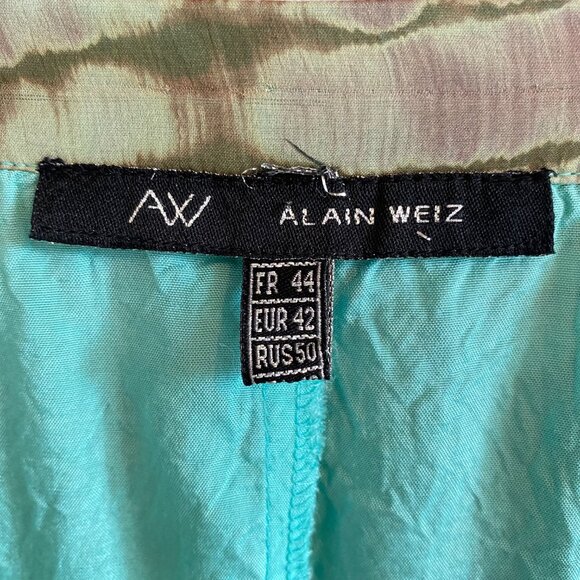 Vintage Tie-Dye Pattern Midi Skirt Vibrant Green, Turquoise Festival Boho Grunge - Picture 8 of 14